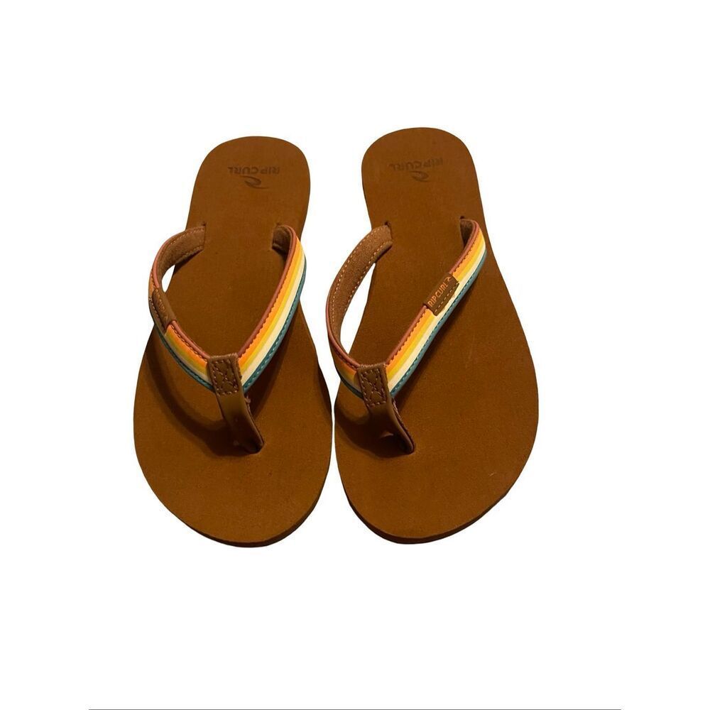 New Rip Curl Womens Tan Freedom Bloom Casual Flip Flop Sandal Size 5